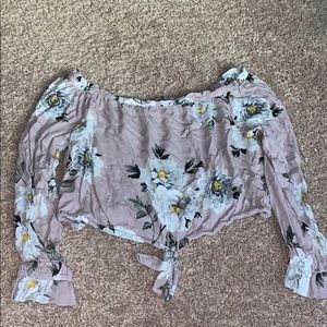 Floral purple crop top